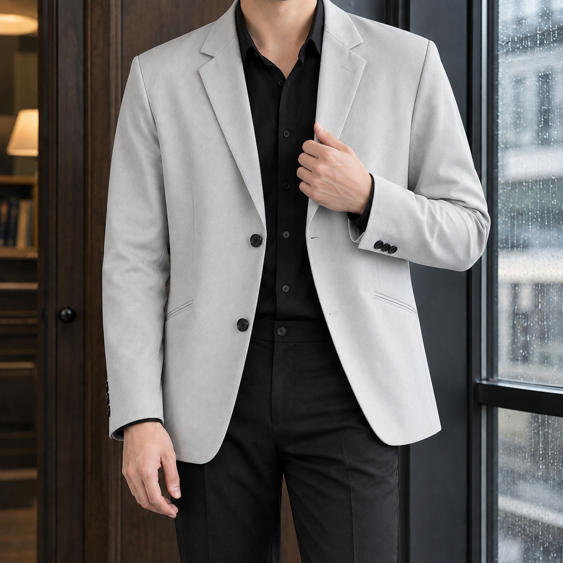 Ilario Relaxed Blazer - Light Gray