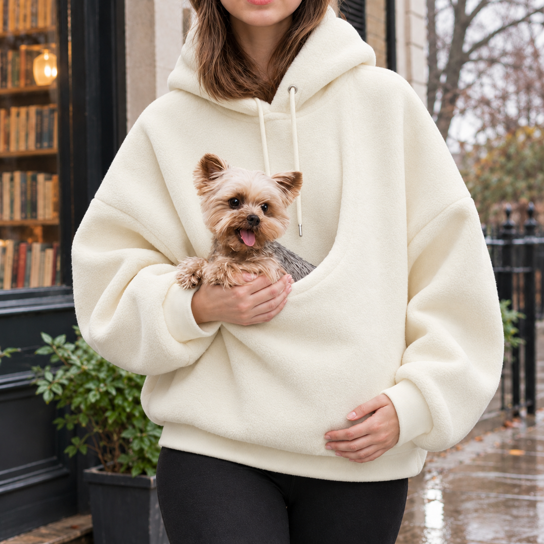 Talia-Mae Fleece Pet Hoodie - Cream