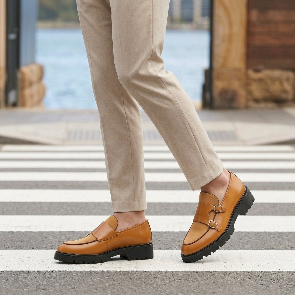 Santoro Monk Strap Shoes - Yellow