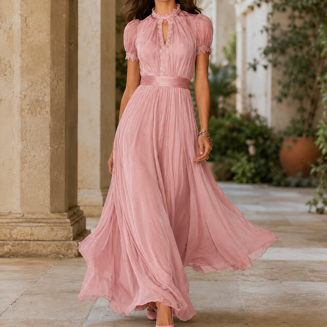 Antonia-Skye A Line Dress - Pink