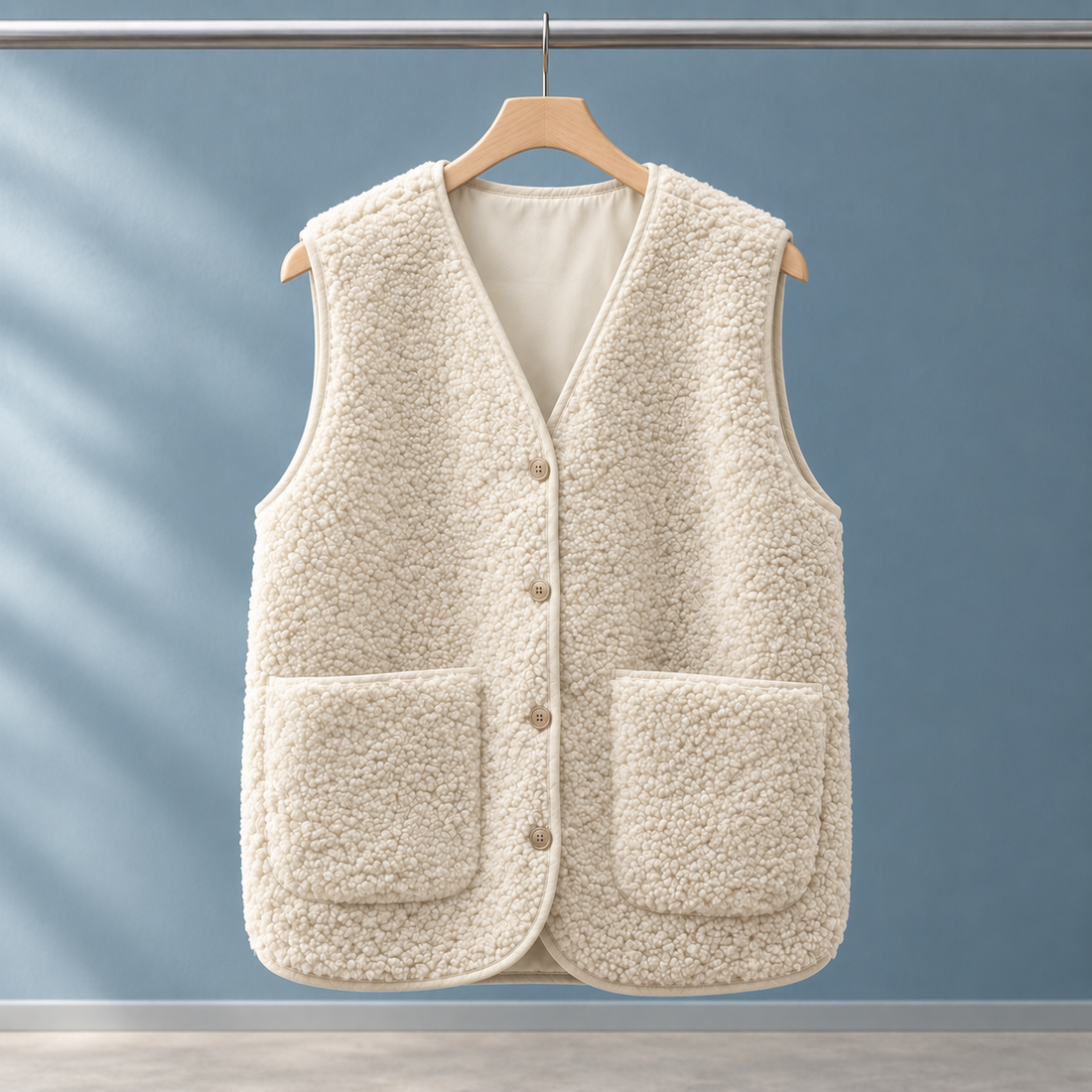 Bethany Teddy Vest - Beige