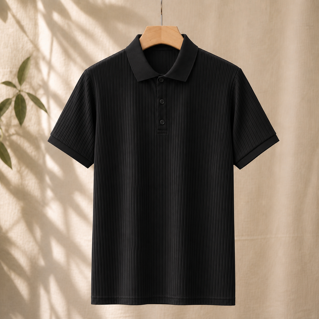 Frederick Ribbed Polo - Black