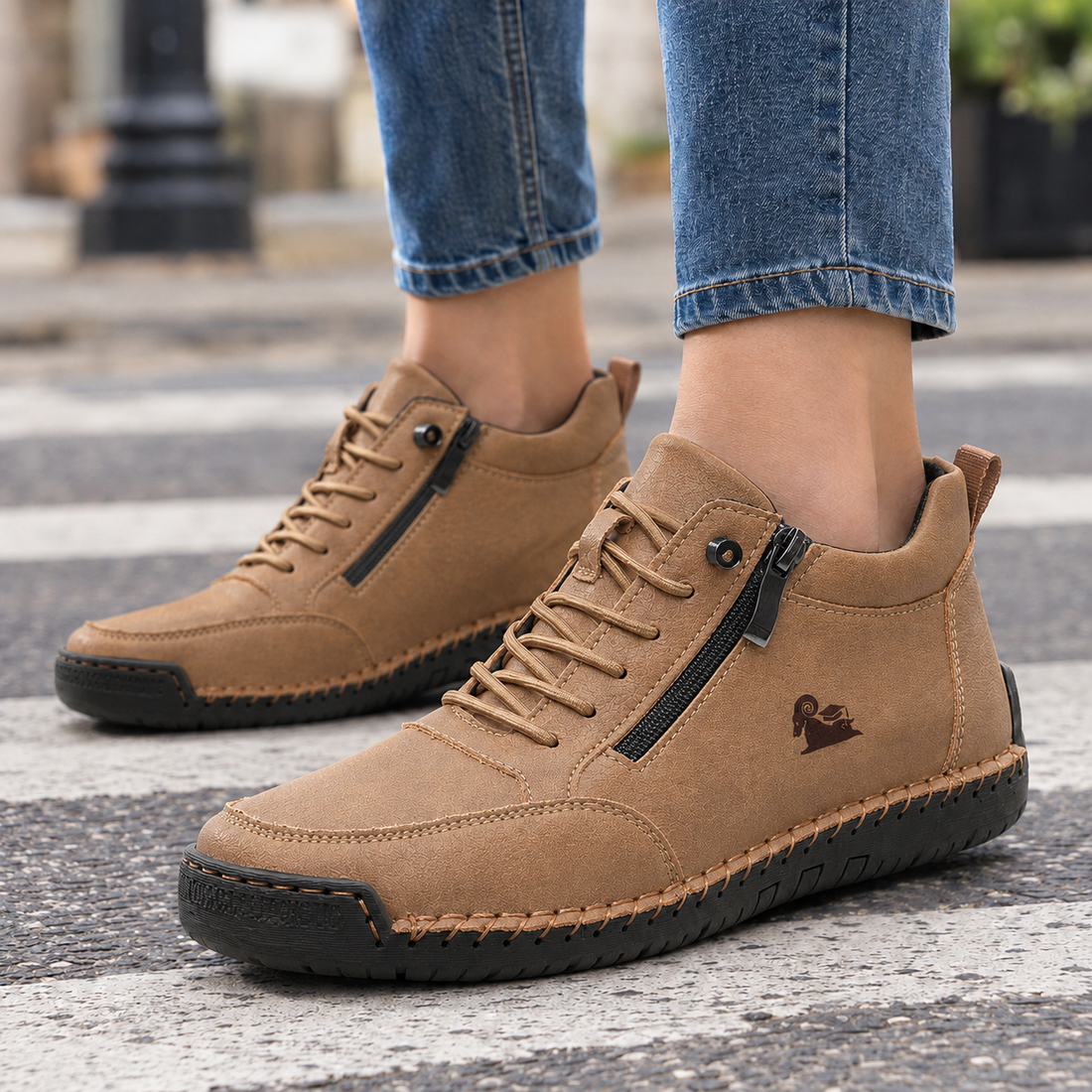 Ascoli Hand-Stitched Sneakers - Brown
