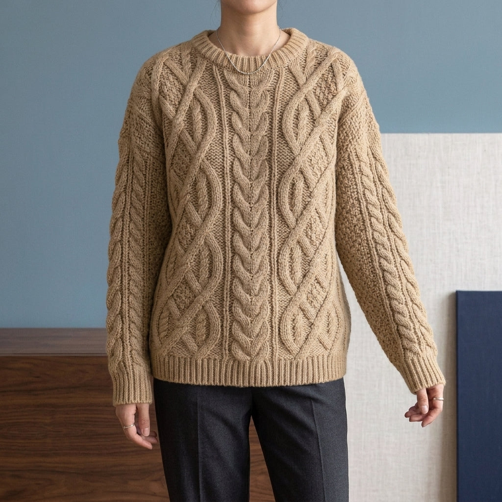 Vivienne Cable Knit Sweater - Khaki