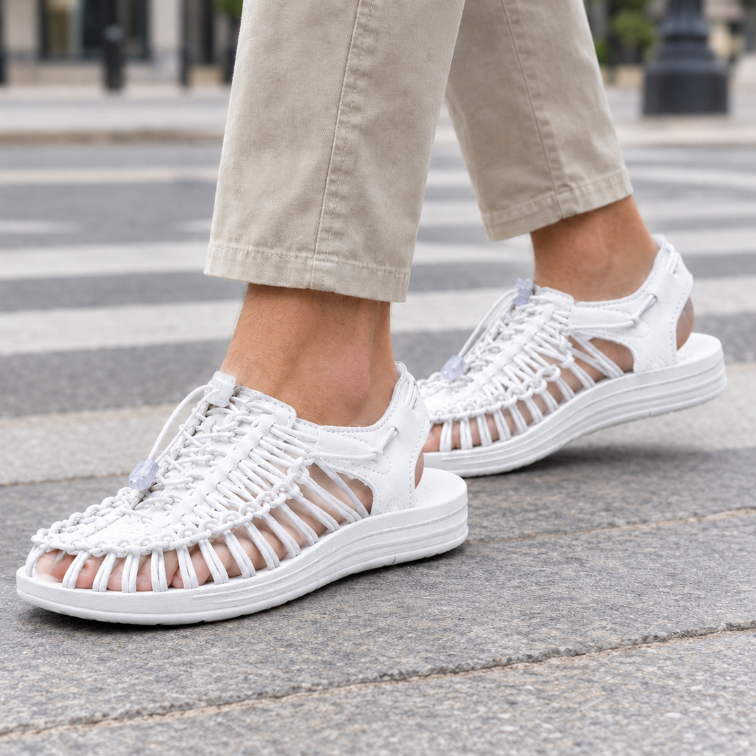 Bandini Woven Sandals - White