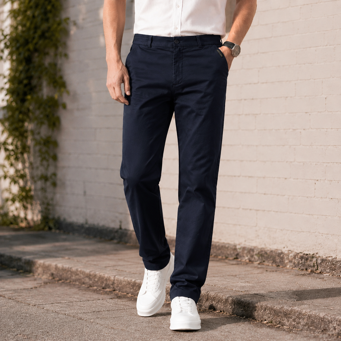 Xavier Straight Pants - Dark Blue