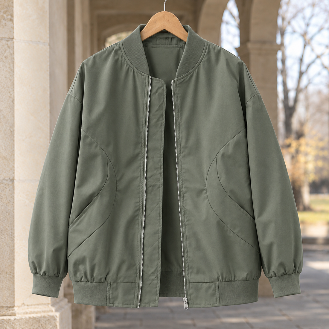 Wendell-James Bomber Jacket - Dark Green