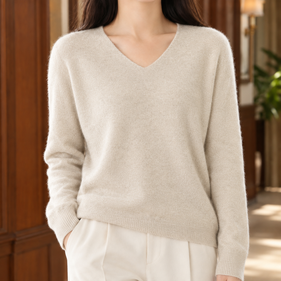 Alouette Cashmere Sweater - Beige