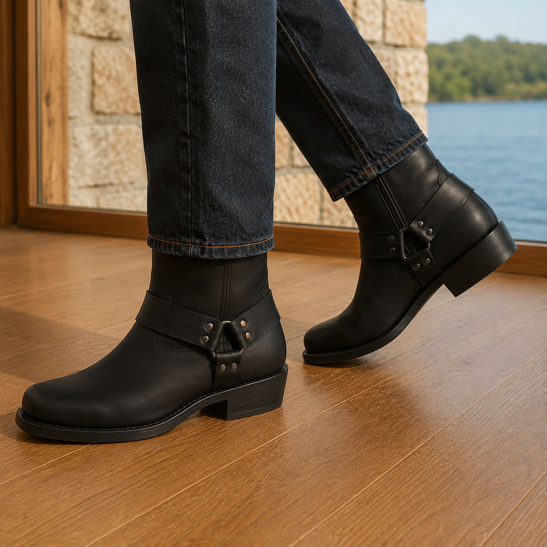 Cattaneo Harness Boots - Black