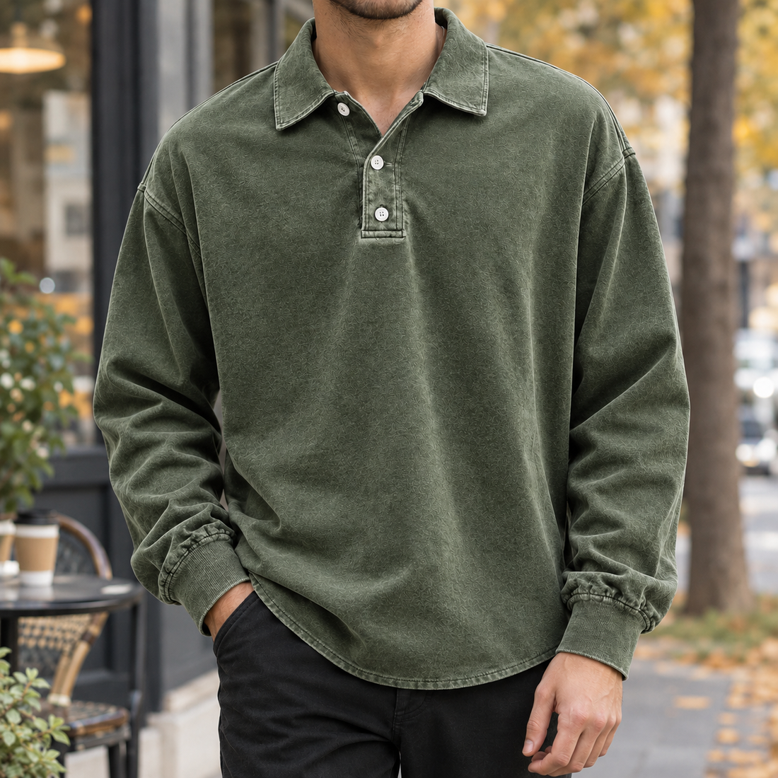 Nicodemus-Scott Relaxed Polo - Army Green