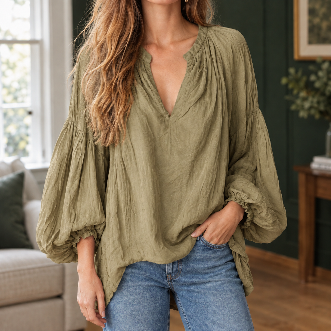 Becca Relaxed Blouse - Khaki