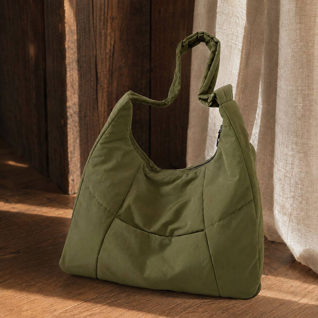 Savelli Padded Shoulder Bag - Olive Green