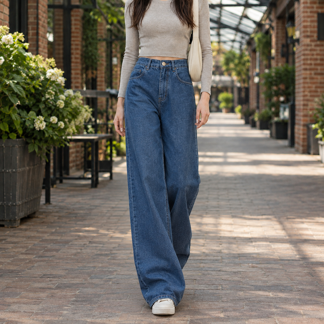 Aiglon-Hope Wide Leg Jeans - Dark Blue