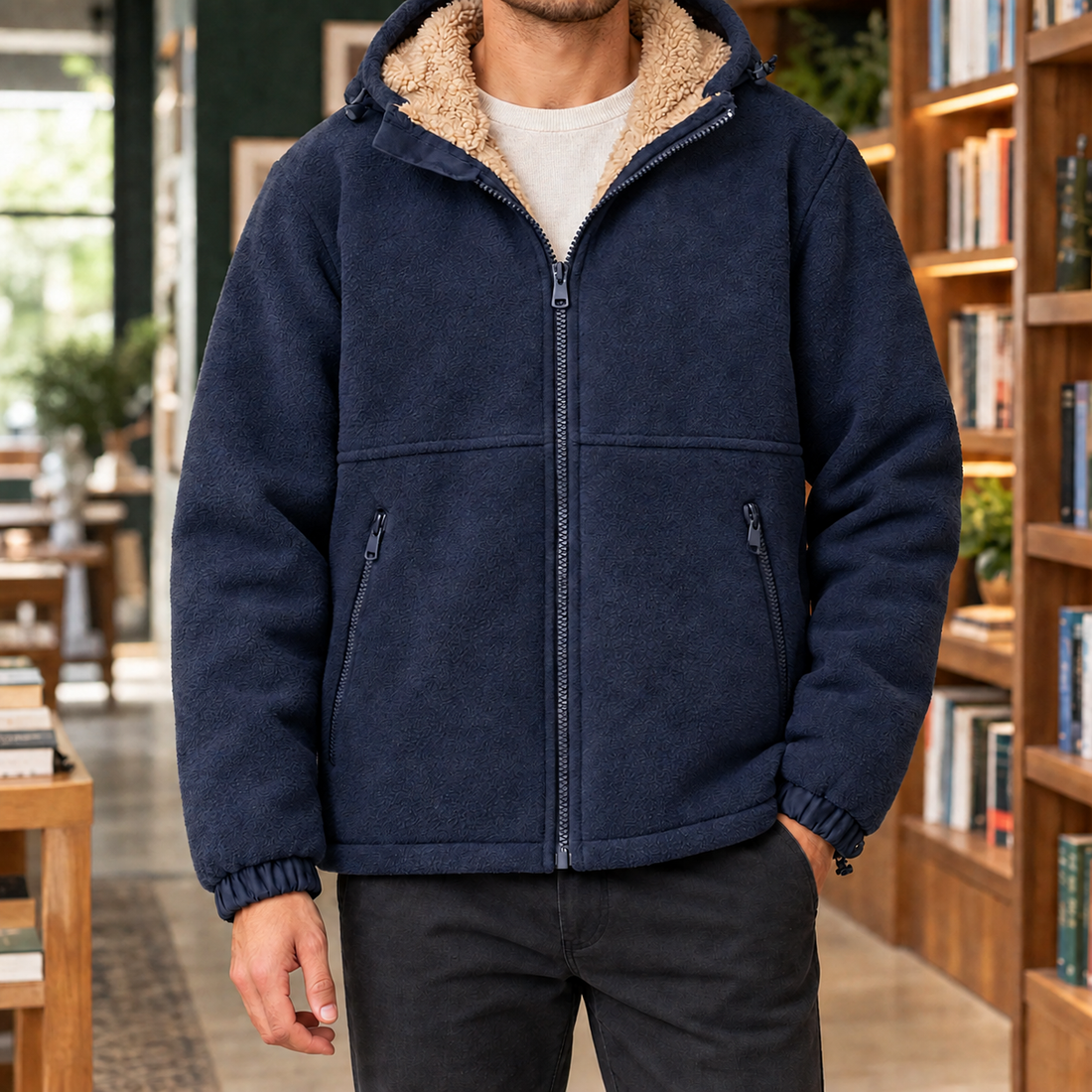 Erasmus-Reid Fleece-Lined Jacket - Navy