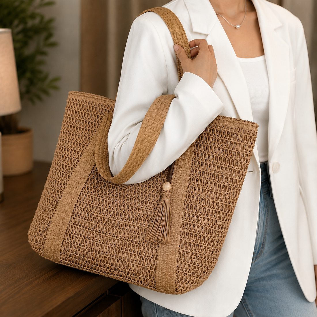 Bianchi Straw Tote - Mbs
