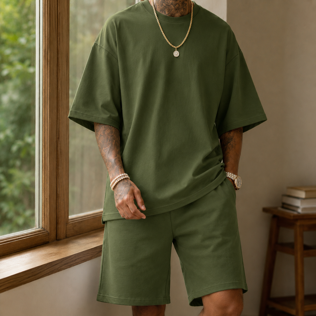 Gustav Relaxed Set - Army Green