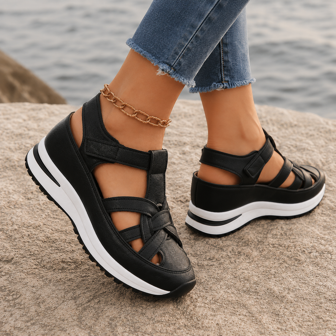 Moretti Orthopedic Sandals - Black