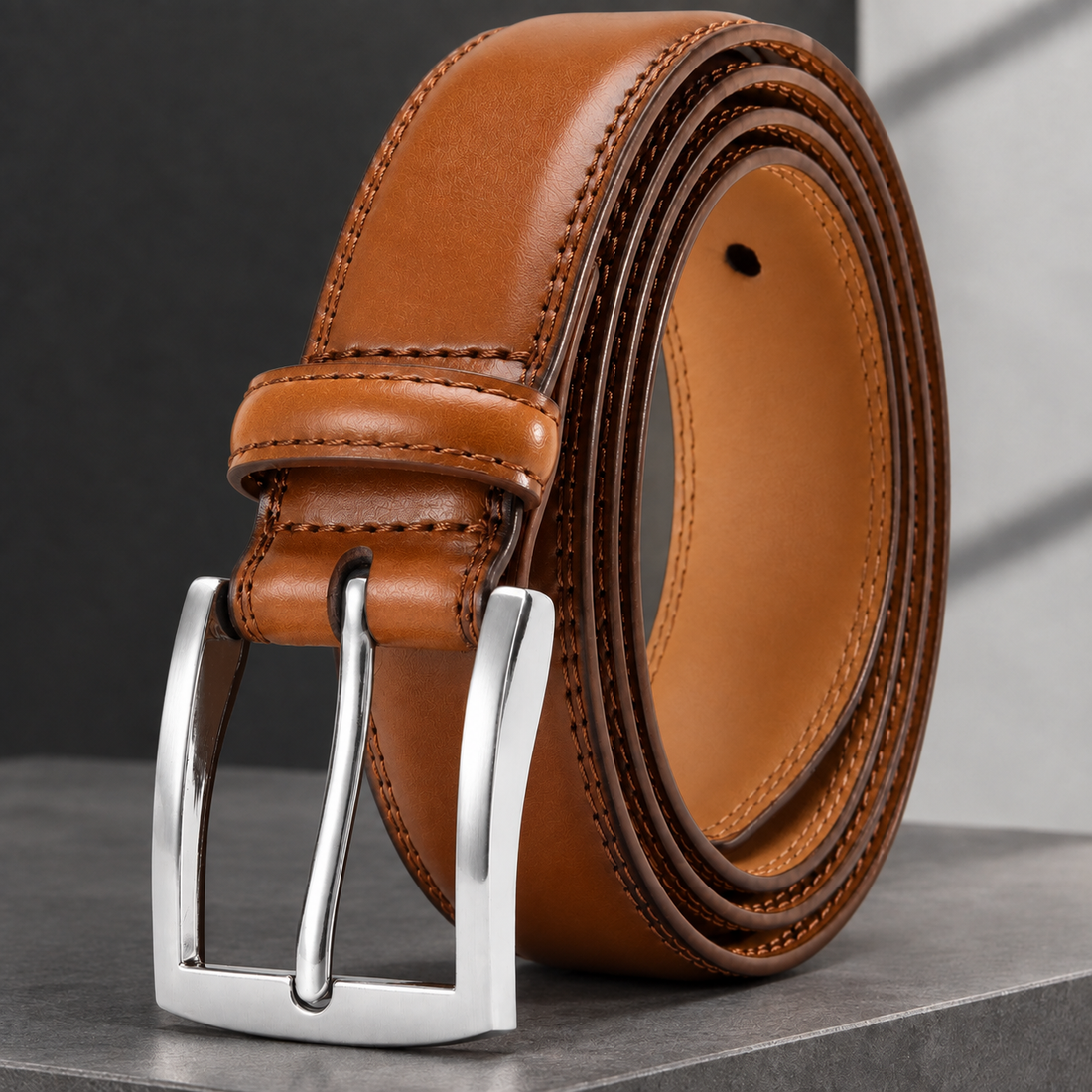 Angelini Leather Belt - Cognac