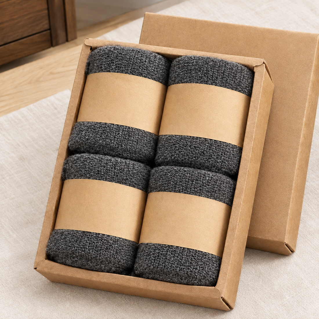 Theo-Cole Merino Wool Socks - Dark Gray