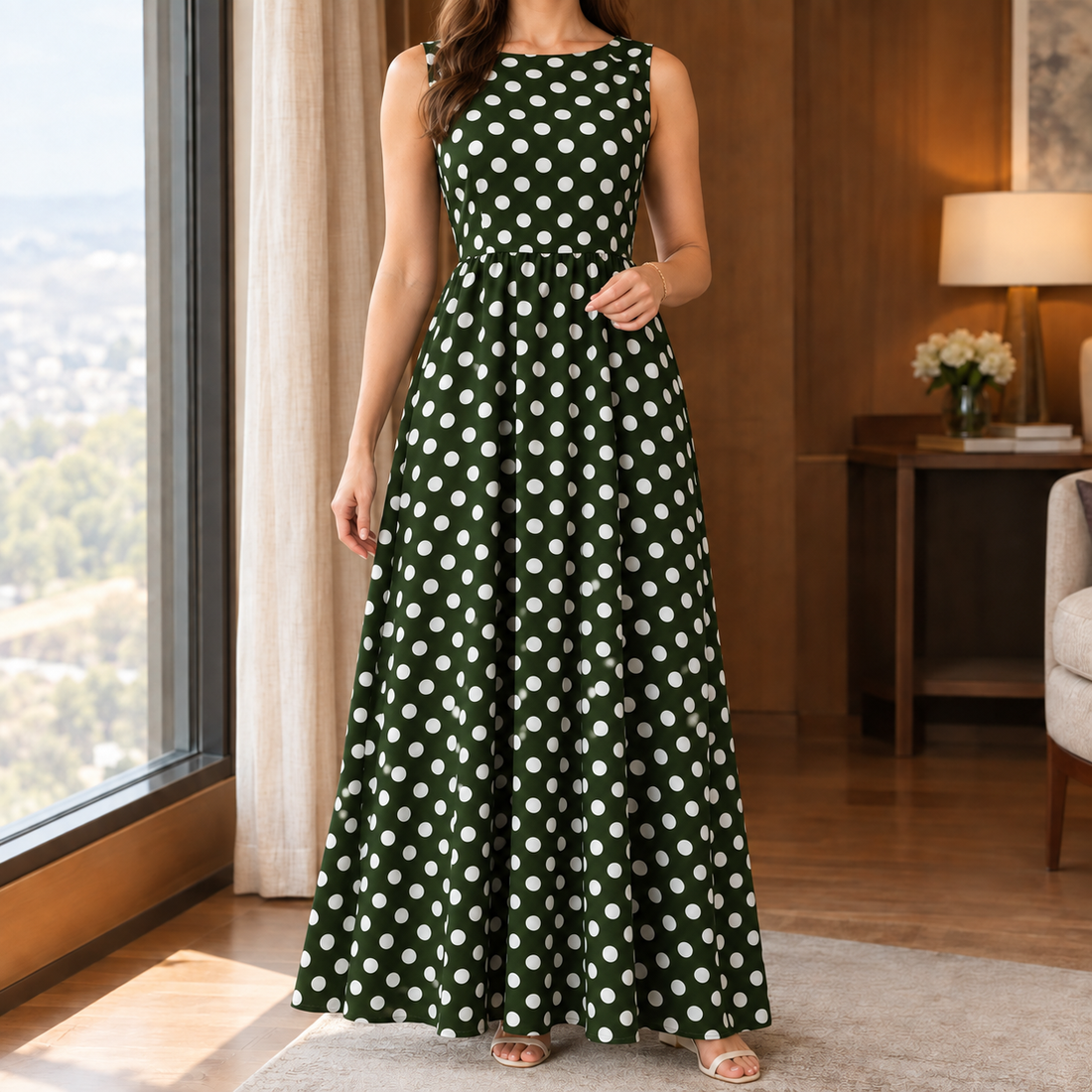 Ariana A-Line Dress - Green