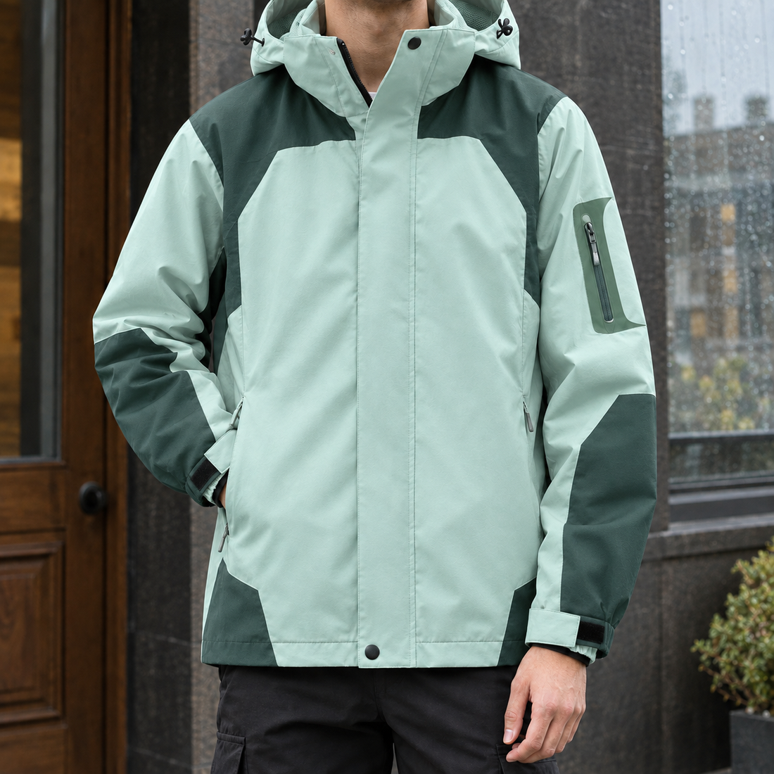 Blaise-Grant Colorblock Jacket - Mint Green