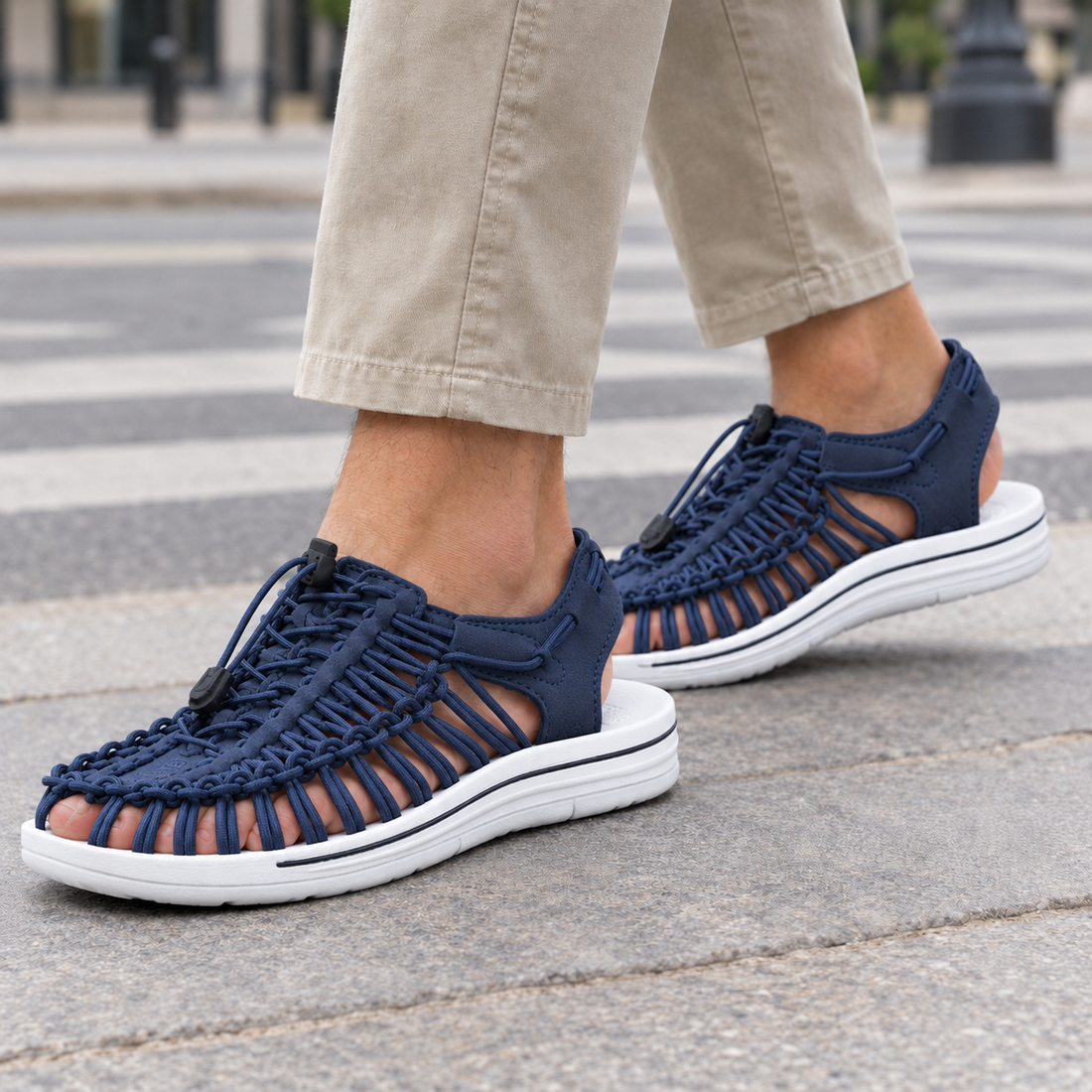 Bandini Woven Sandals - Blue