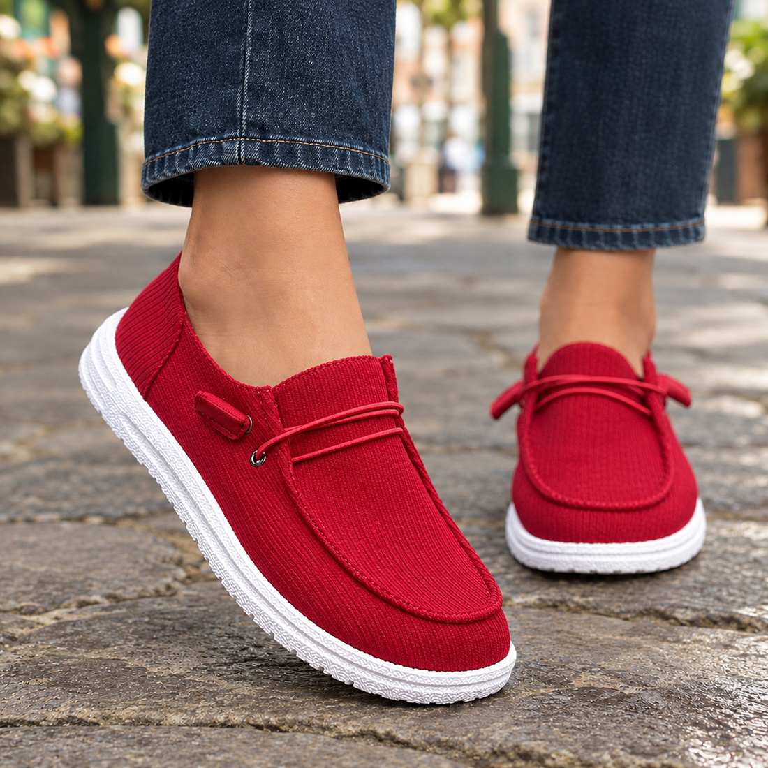Ambrosini Ribbed Loafers - Red