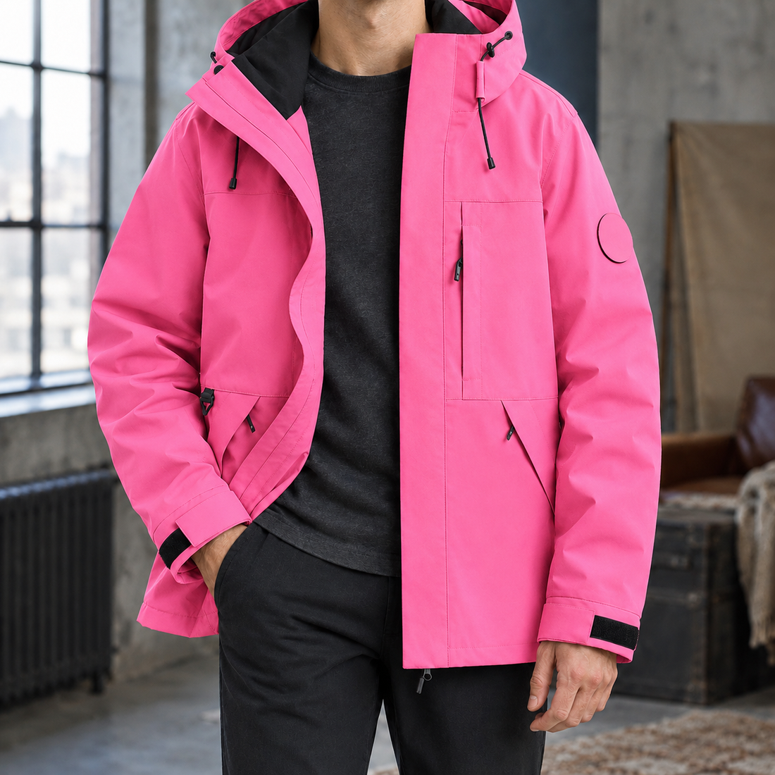Lucas Utility Jacket - Rose Red