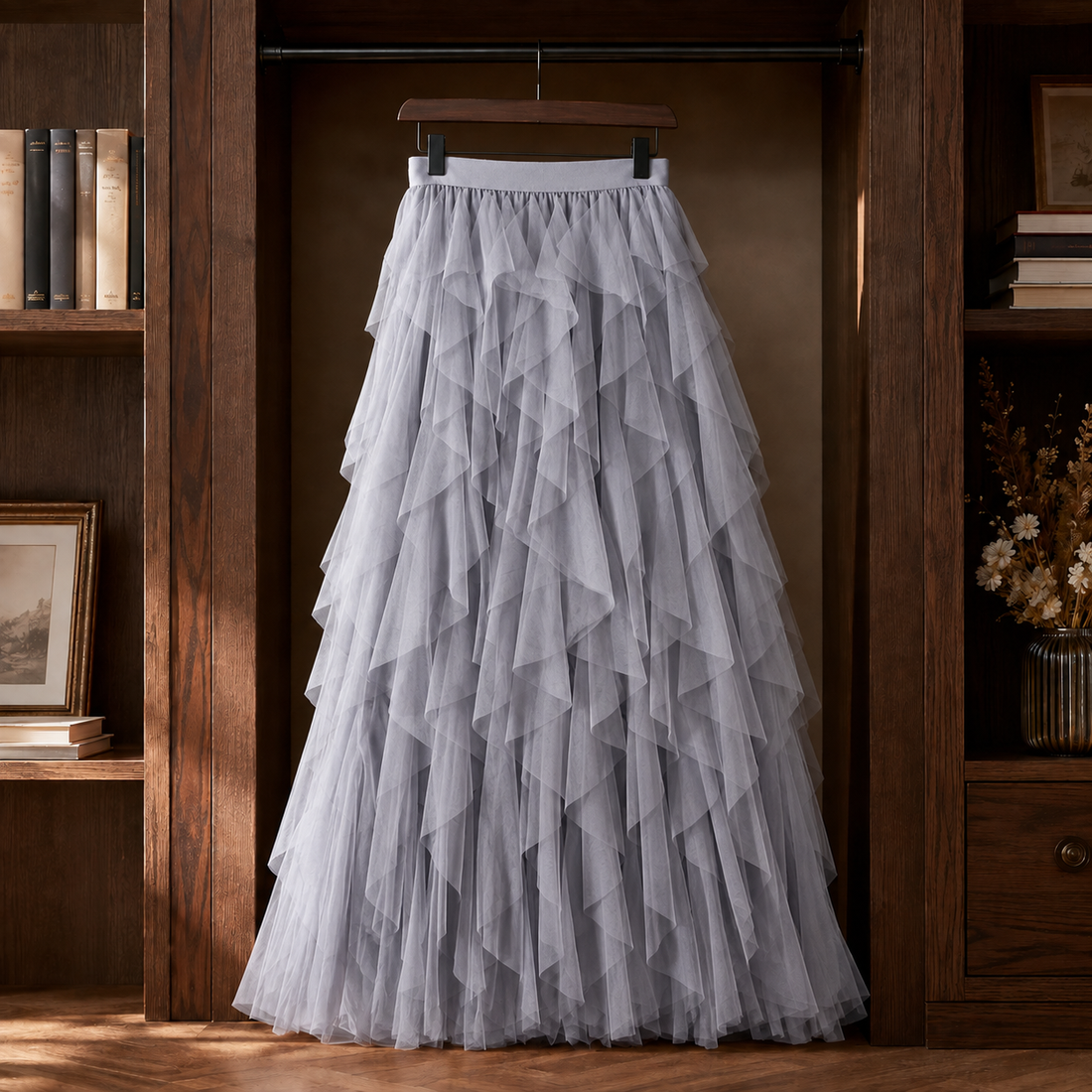 Vivienne Ruffle Skirt - Gray