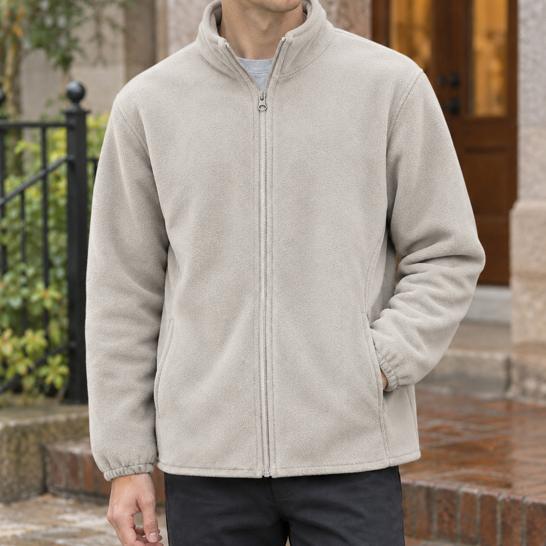 Sigmund Zip Fleece Jacket - Beige