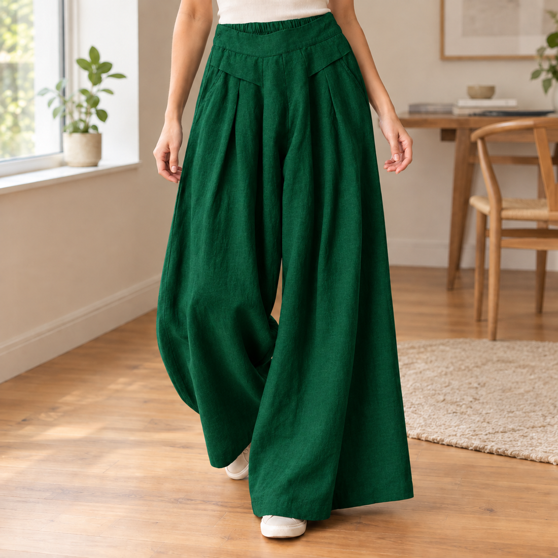 Margot-Eve Wide Leg Pants - Green