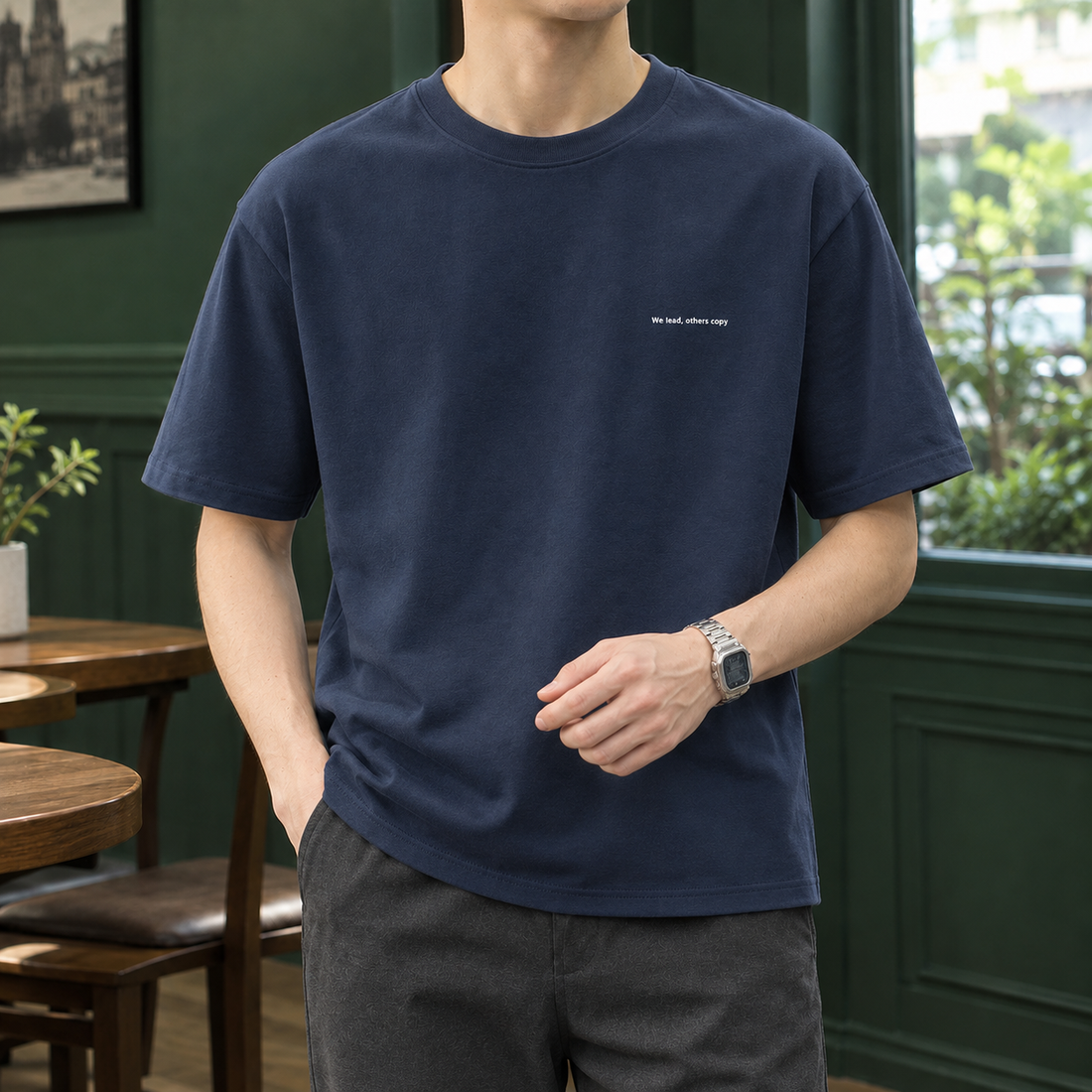Renard Relaxed T-Shirt - Navy Blue (plain)