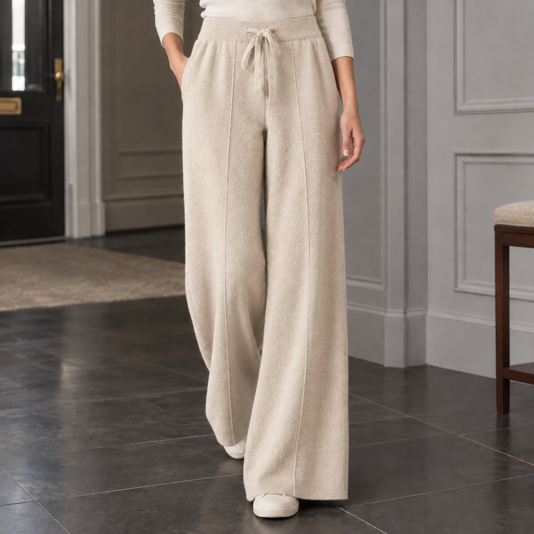 Mathilde-Marie Wide Leg Pants - Beige