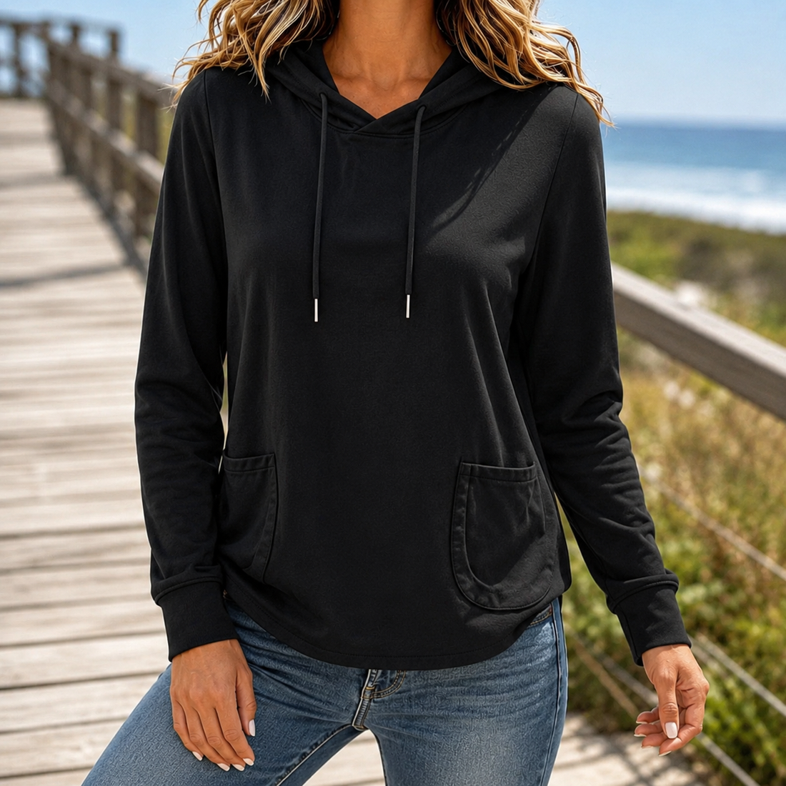 Anouk-Faye Drawstring Hoodie - Black