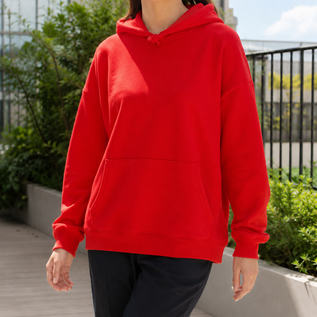 Cordelia-Grace Relaxed Hoodie - Red
