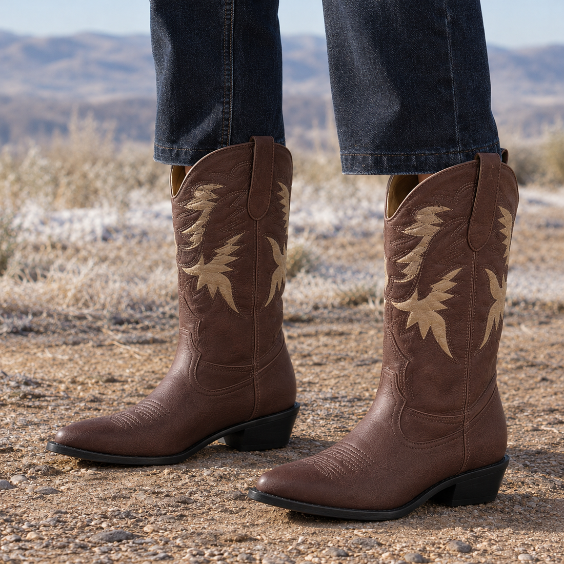 Galli-Verona Western Boots - Dark Brown