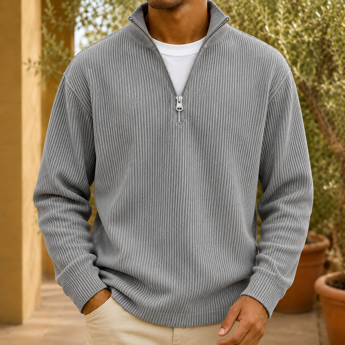 Ulric Ribbed Jacket - Gray