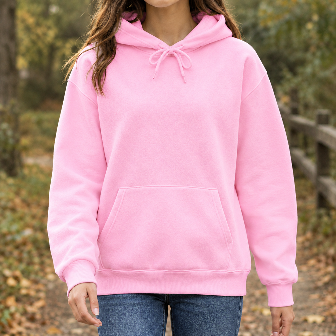 Mathilde-Claire Relaxed Hoodie - Solid -bright Powder