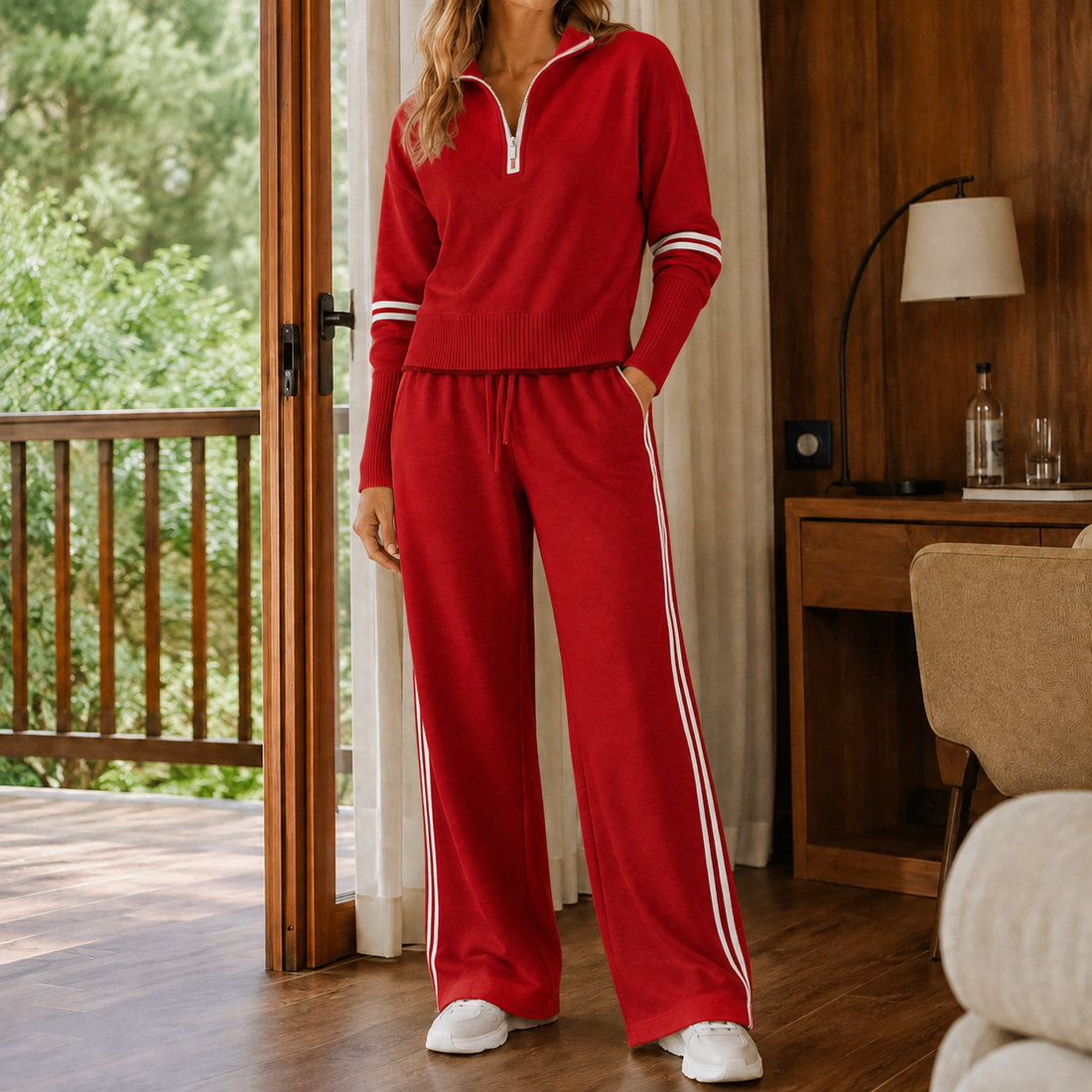 Celeste Wide-Leg Set - Red