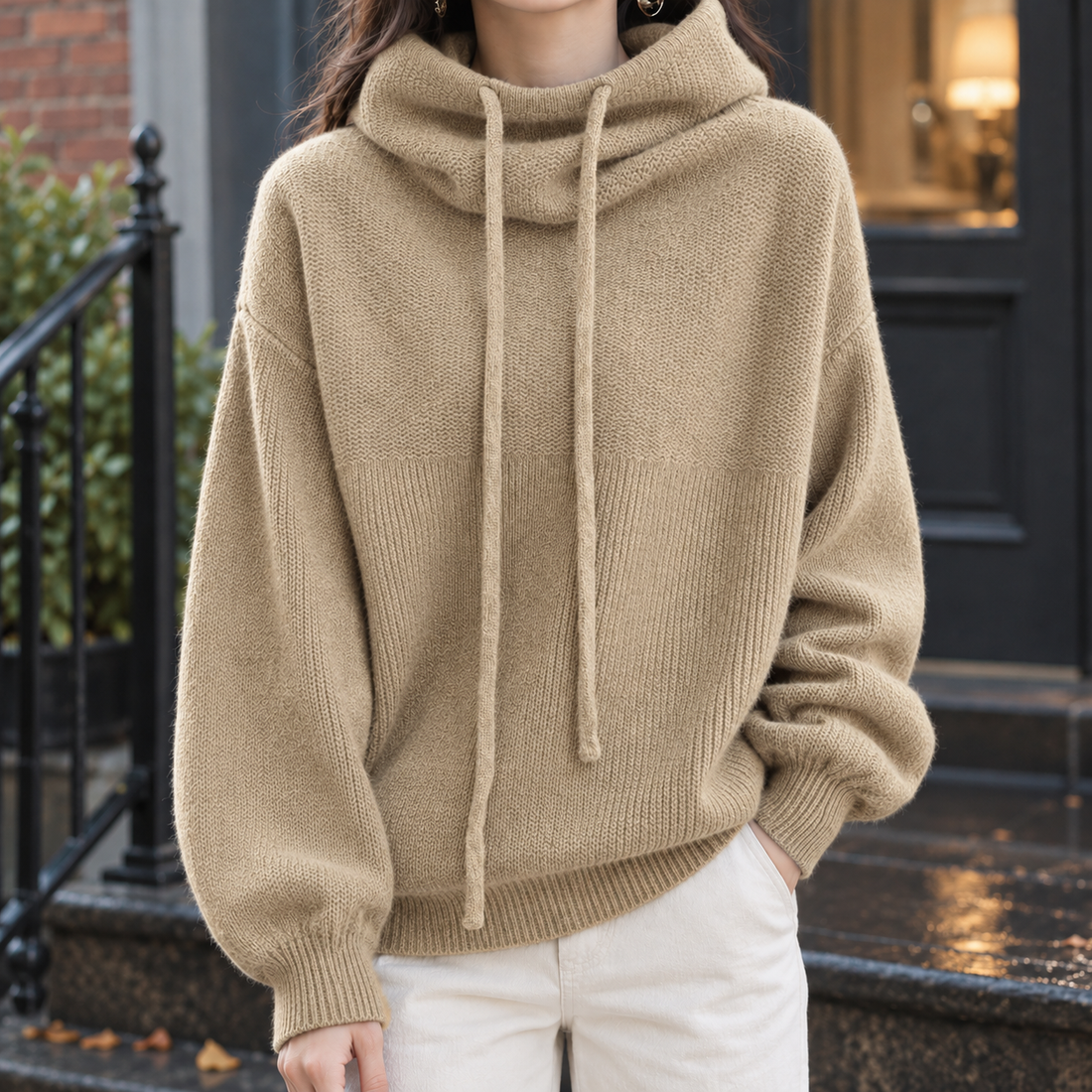 Kiera Hooded Sweater - Camel