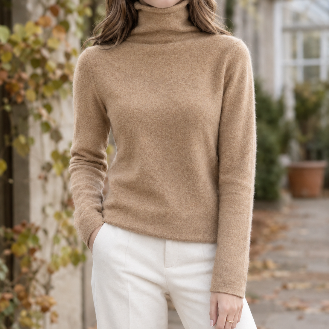 Josephine-Marie Wool Turtleneck - Golden Camel