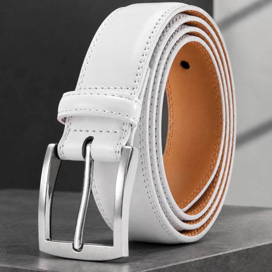 Angelini Leather Belt - White