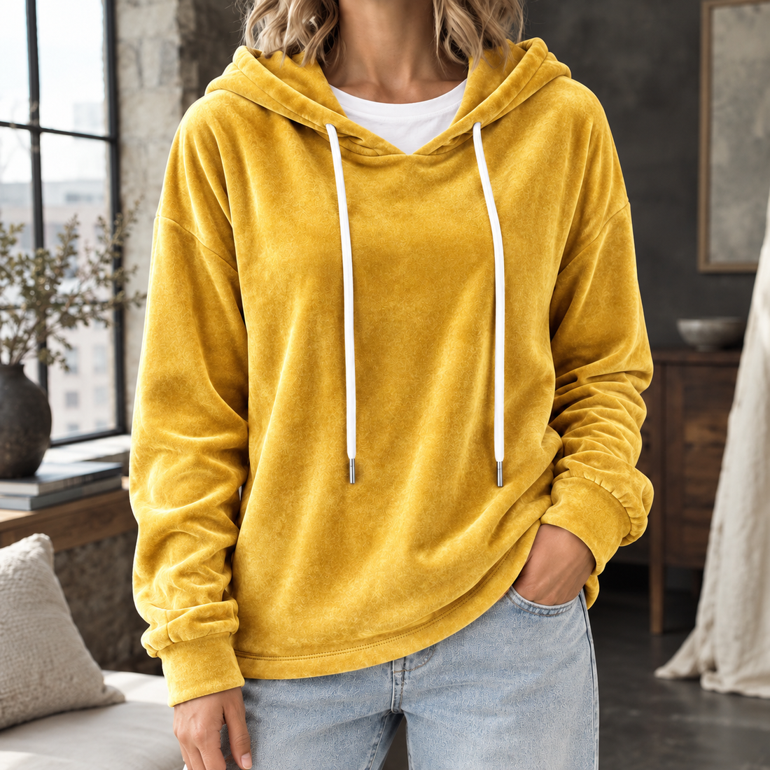 Quinn Relaxed Hoodie - Yellow