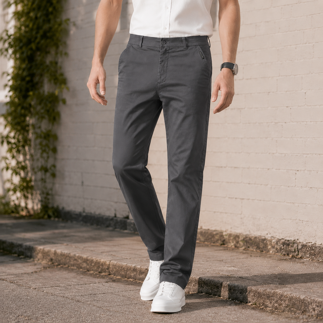 Xavier Straight Pants - Dark Gray