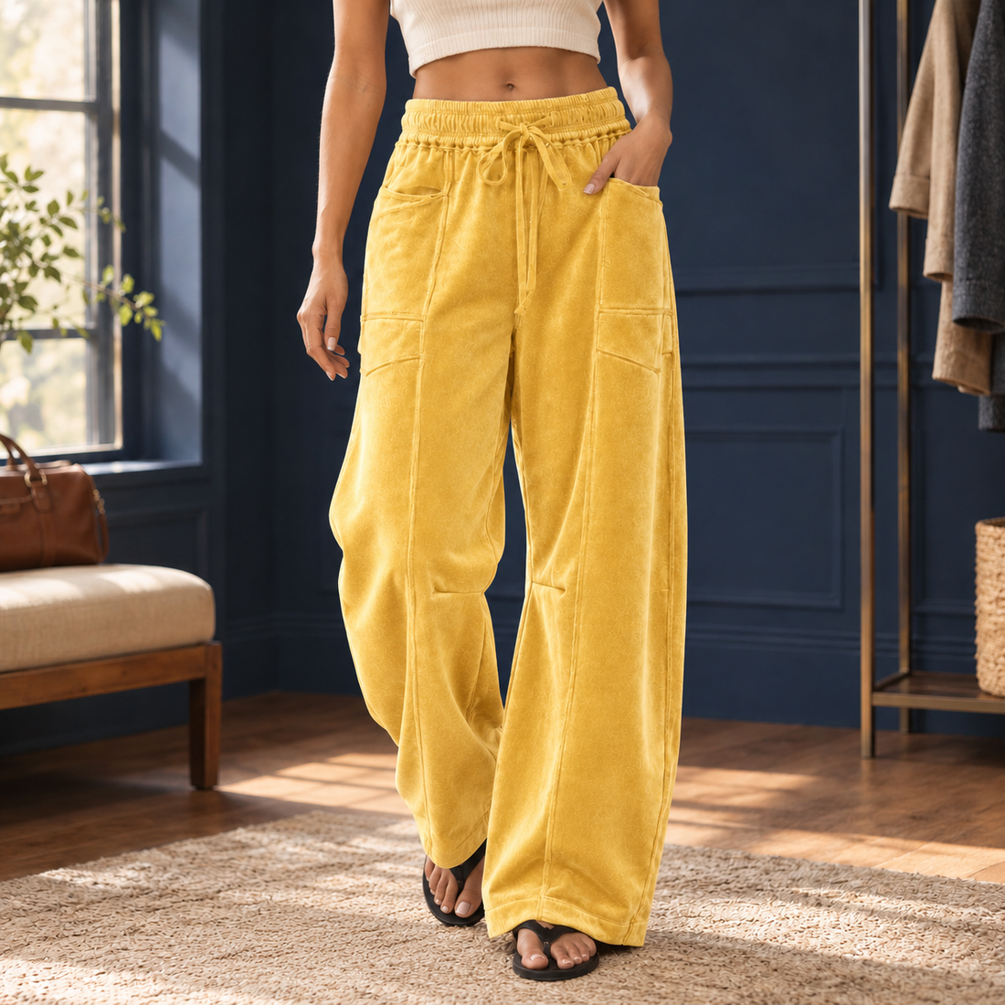 Thea-Rae Wide Leg Pants - Mustard Yellow