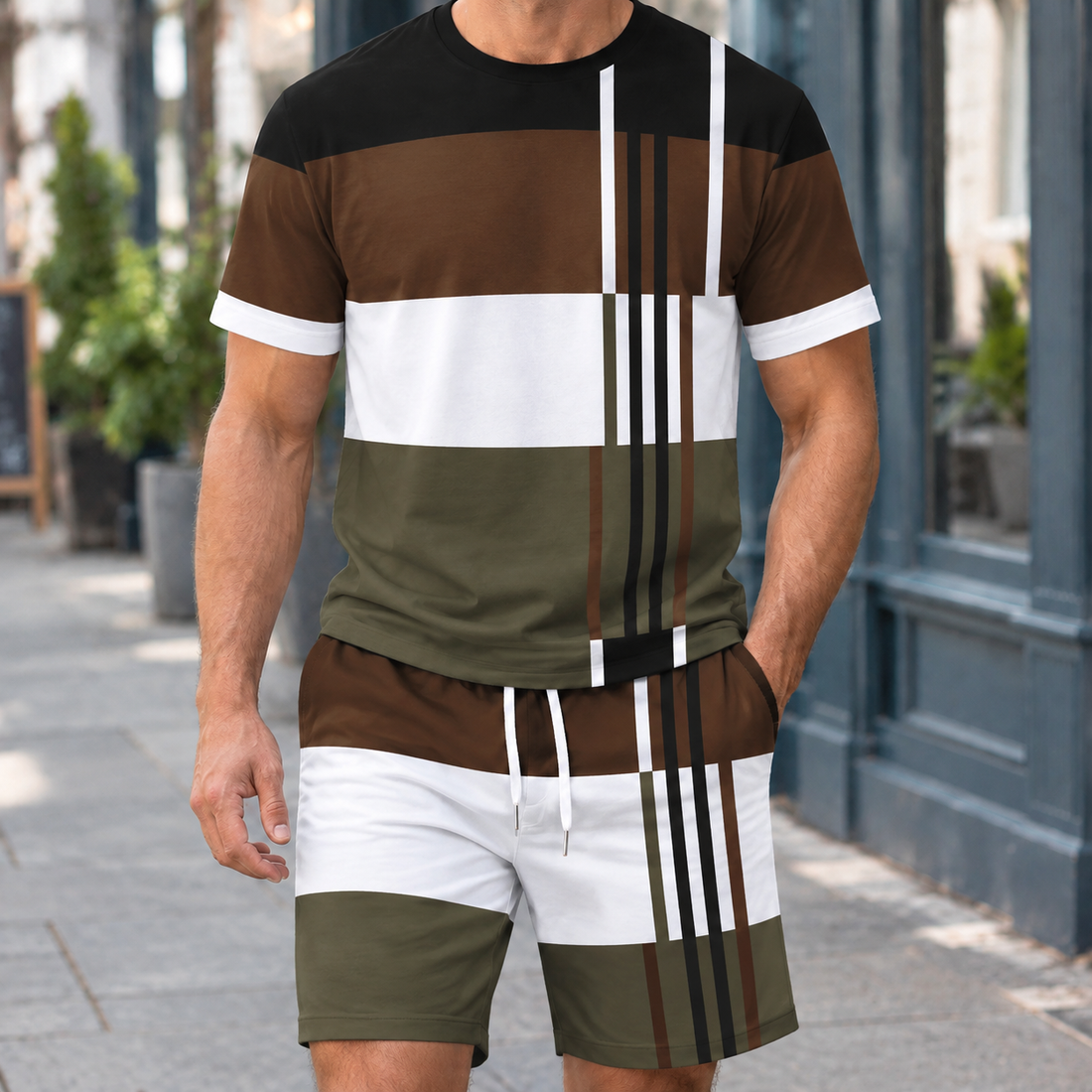 Nathaniel Relaxed Set - Brown Olive And Black