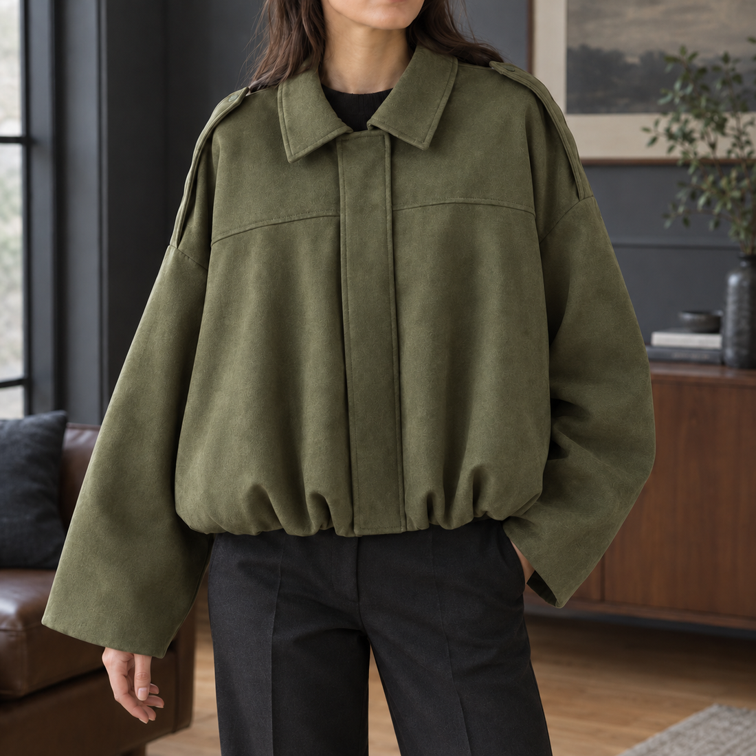 Salome Cashmere Bomber Jacket - Green