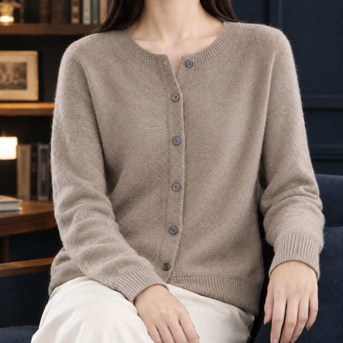 Daphne-Louise Wool Cardigan - Raw Camel