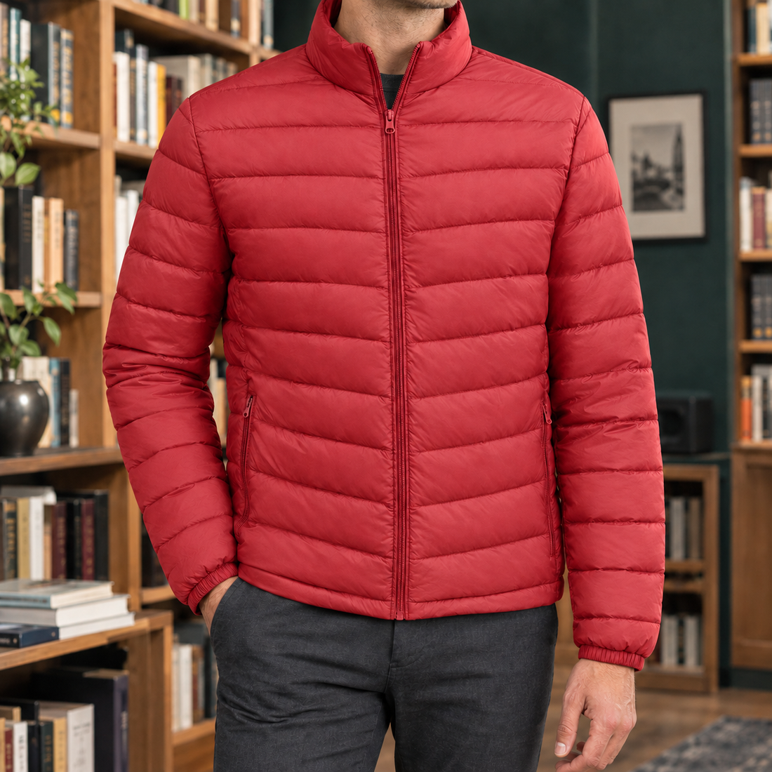 Reinhold Quilted Jacket - Wine Red
