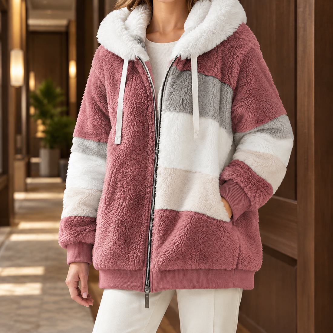 Theodora-Marie Patchwork Jacket - Red
